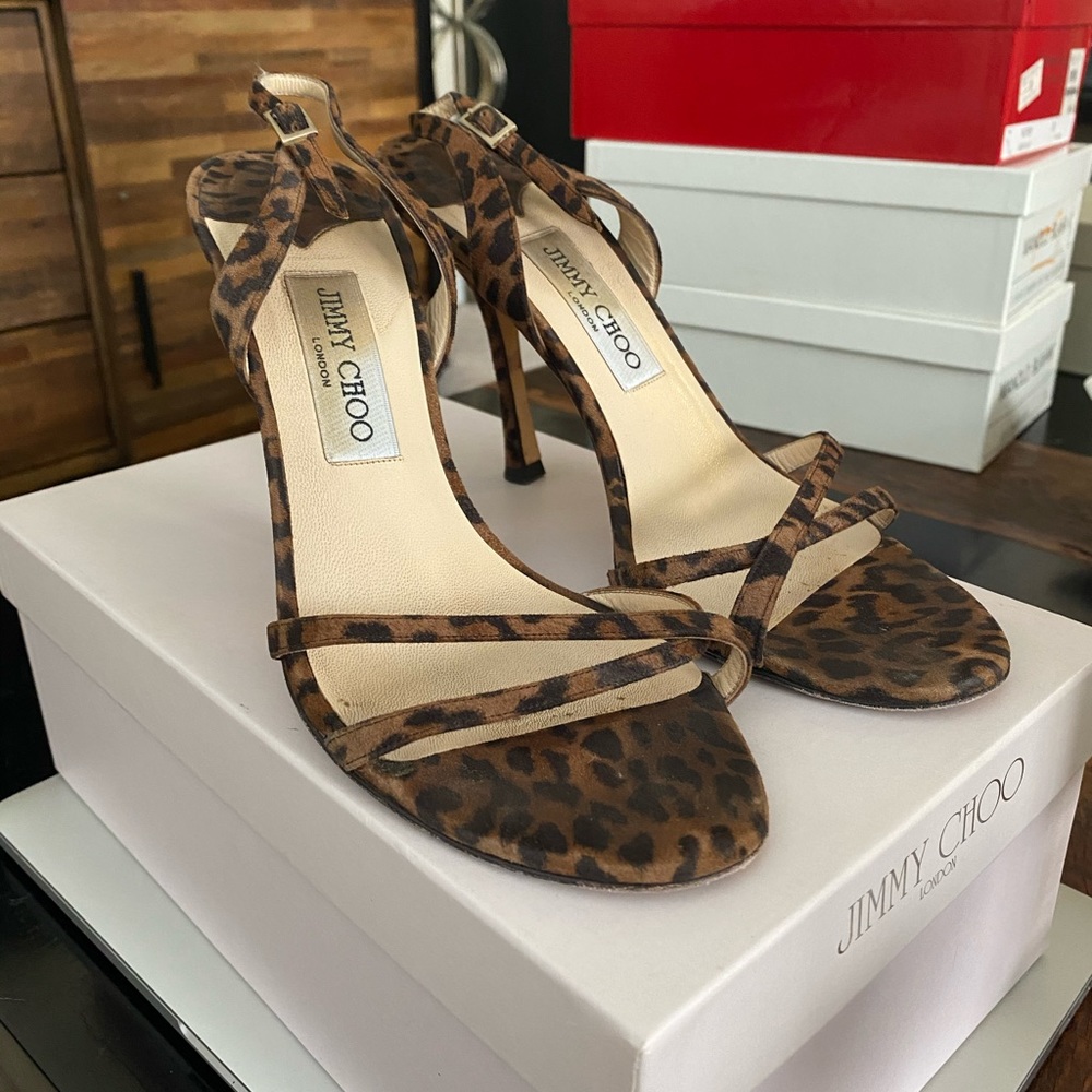 Jimmy Choo leopard sling backs